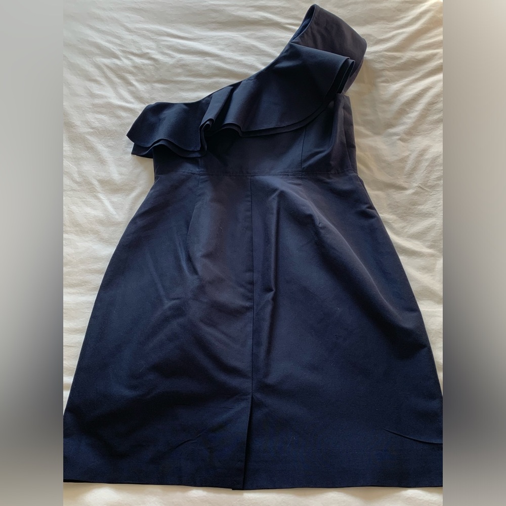 EUC! J.Crew One-Shoulder Ruffle Dress - Picture 4 of 6